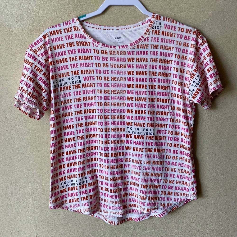 Maeve (Anthropologie) "Your VOTE is your VOICE" short sleeve tee S - Picture 4 of 12